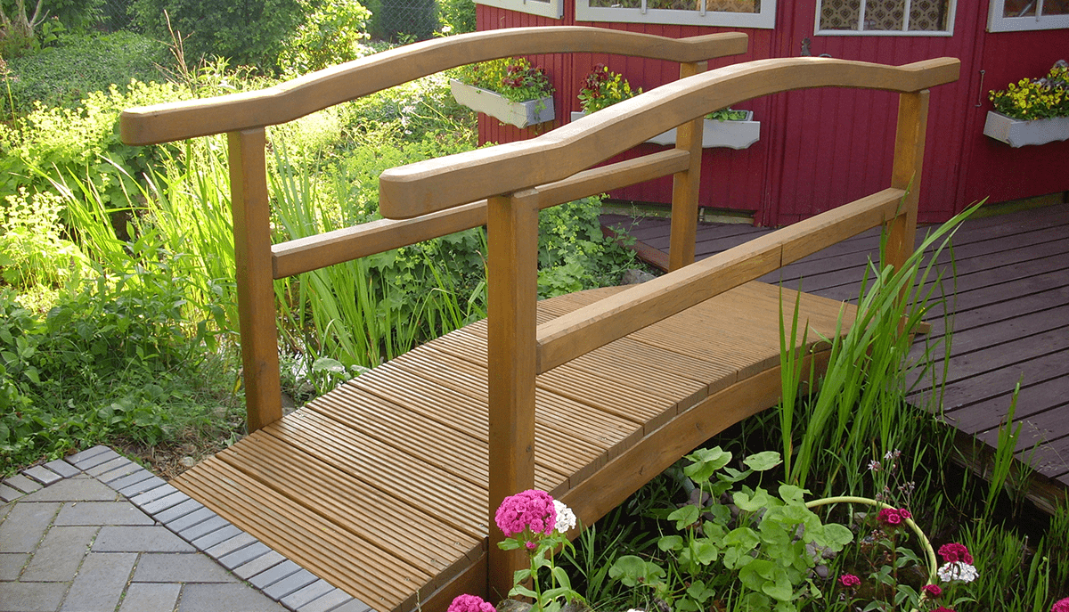 Holzbau Garten Brücke